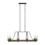 Люстра подвесная с восемью прозрачными стеклянными цилиндрическими плафонами в стиле лофт Feiss варинант исполнения - 2 | Loft Concept в Нижнем Новгороде