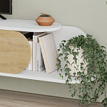 ТВ-тумба подвесная белая с полкой и откидной дверцей цвета древесины TONE TV STAND WHITE варинант исполнения - 4 | Loft Concept в Нижнем Новгороде