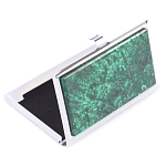 Визитница карманная металлическая с накладкой из натурального камня Малахит Stone Business Card Holders  варинант исполнения - 2 | Loft Concept в Нижнем Новгороде