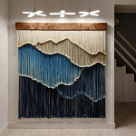 Текстильный Арт-объект на стену ручной работы из веревок Blue Mountains варинант исполнения - 2 | Loft Concept в Нижнем Новгороде