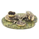 Подсвечник из бронзы и натурального камня змеевик Stone Candlestick варинант исполнения - 1 | Loft Concept в Нижнем Новгороде