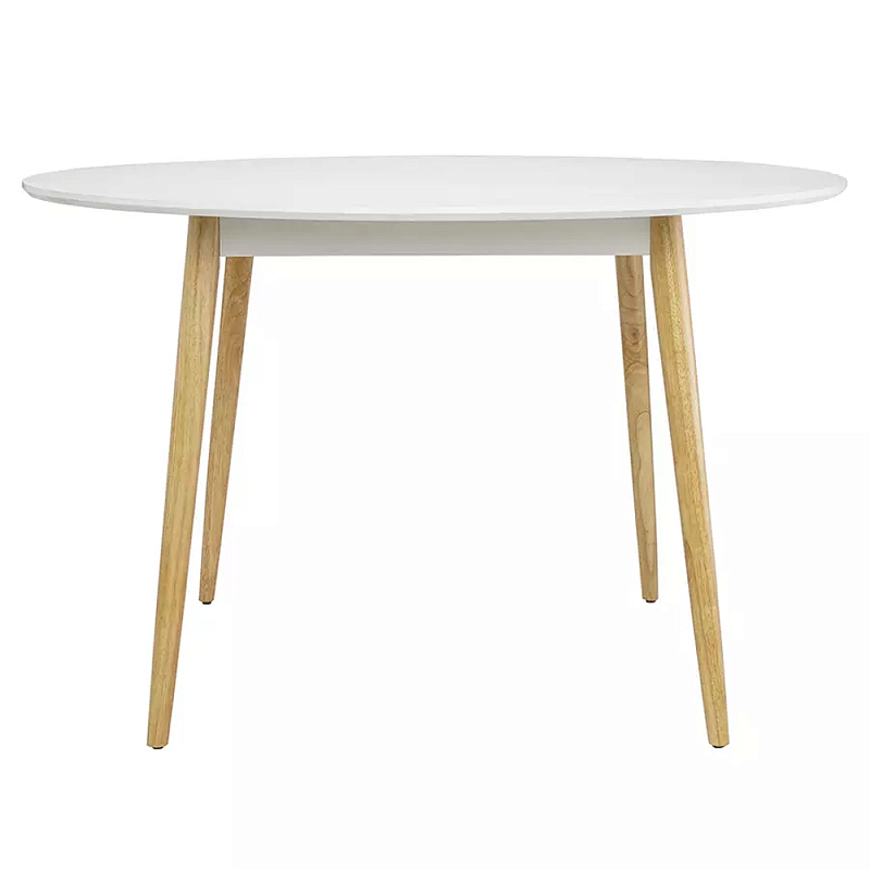 Круглый обеденный стол на 4-х ножках Round Dining Table Mateo Черный Белый в Нижнем Новгороде | Loft Concept 