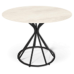 Стол обеденный с круглой керамической столешницей песчаного цвета Sand Ceramics варинант исполнения - 1 | Loft Concept в Нижнем Новгороде