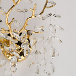 Бра золотого цвета с декоративными ветвями и прозрачными подвесками в форме листьев Droplet Chandelier варинант исполнения - 6 | Loft Concept в Нижнем Новгороде