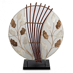 Настольная лампа из перламутра и дерева на подставке Indonesian Petal варинант исполнения - 1 | Loft Concept в Нижнем Новгороде