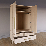 Шкаф платяной Primo с выдвижными ящиками шпон Черный дуб варинант исполнения - 4 | Loft Concept в Нижнем Новгороде