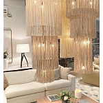 Люстра круглая трехъярусная из бахромы Milk Gradient Braided Fringe варинант исполнения - 4 | Loft Concept в Нижнем Новгороде