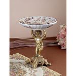 Чаша с цветочным орнаментом на ножке в виде бронзового ангела Eden Garden варинант исполнения - 5 | Loft Concept в Нижнем Новгороде