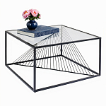 Журнальный стол черный с столешницей из прозрачного закаленного стекла Dynamics варинант исполнения - 2 | Loft Concept в Нижнем Новгороде