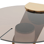 Дизайнерский журнальный стол с круглой столешницей из бронзированного стекла Honor Side Table варинант исполнения - 1 | Loft Concept в Нижнем Новгороде