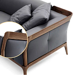Диван двухместный c каркасом из массива дерева Double Sofa Made of Walnut Wood варинант исполнения - 2 | Loft Concept в Нижнем Новгороде