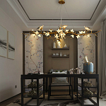 Люстра в виде золотой ветки с цветами и птичками Marvelous Garden варинант исполнения - 5 | Loft Concept в Нижнем Новгороде