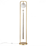 Торшер с шарообразным плафоном из белого стекла с подвеской из камня и длинной кисточкой Agatelle варинант исполнения - 1 | Loft Concept в Нижнем Новгороде