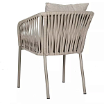 Стул серо-бежевый с декоративным плетением на спинке и подлокотниках Chair Weave варинант исполнения - 5 | Loft Concept в Нижнем Новгороде