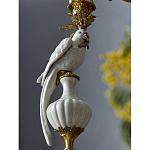 Подсвечник белый Попугай из фарфора с бронзовыми элементами Eden Garden варинант исполнения - 6 | Loft Concept в Нижнем Новгороде