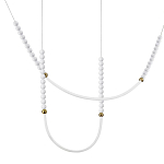 Подвесной светильник с 3-мя изогнутыми плафонами и белыми декоративными шариками PEARLS Suspension варинант исполнения - 1 | Loft Concept в Нижнем Новгороде