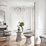 Люстра подвесная с прозрачными стеклянными подвесками в форме капель Диаметр 80 см Droplet Chandelier варинант исполнения - 11 | Loft Concept в Нижнем Новгороде