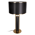 Настольная лампа с чёрным тканевым абажуром и металлическим корпусом золотого цвета Golden Arc варинант исполнения - 2 | Loft Concept в Нижнем Новгороде