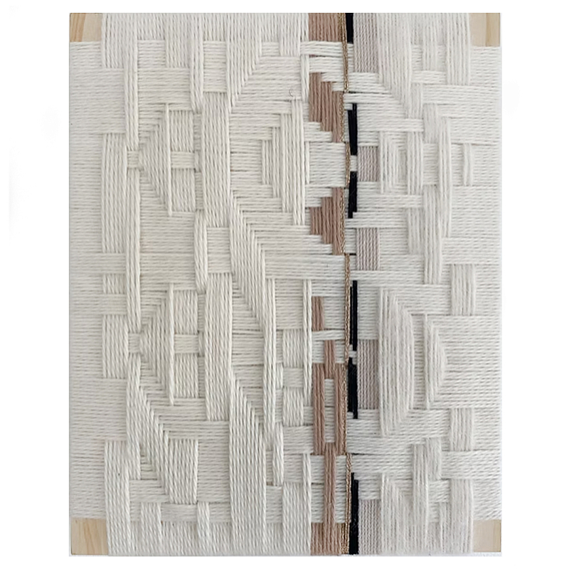 Текстильное панно ручной работы из хлопкового шнура wall panel line beige Коричневый Молочный Текстильное панно ручной работы из хлопкового шнура wall panel line beige Коричневый Молочный в Нижнем Новгороде | Loft Concept