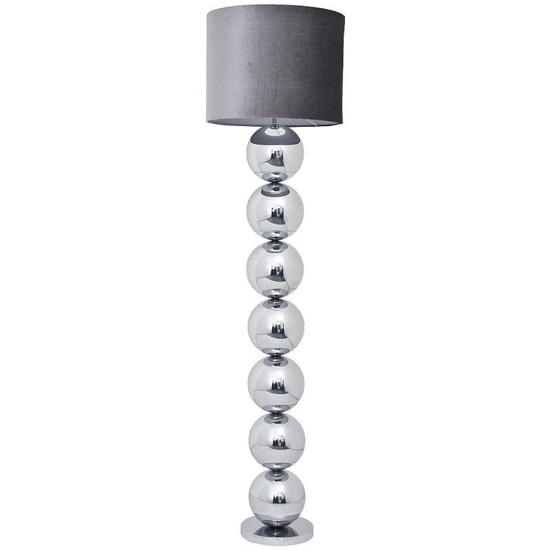 Торшер с основанием в виде металлических сфер Balance Floor Lamp Chrome Серый Хром в Нижнем Новгороде | Loft Concept 