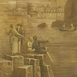 Обои ручная роспись Views of Italy Sepia варинант исполнения - 1 | Loft Concept в Нижнем Новгороде