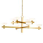 Люстра золотая с 8-ю молочными плафонами в виде чаши Tiers of Clear Lines варинант исполнения - 1 | Loft Concept в Нижнем Новгороде