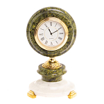 Часы настольные бронзовые из натуральных камней Мрамор и Змеевик Stone Clock варинант исполнения - 10 | Loft Concept в Нижнем Новгороде