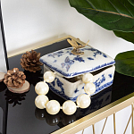 Фарфоровая шкатулка с бронзовой стрекозой Blue and White варинант исполнения - 7 | Loft Concept в Нижнем Новгороде