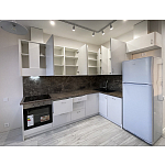 Угловой кухонный гарнитур белый и столешница под мрамор Gene Kitchen Set варинант исполнения - 6 | Loft Concept в Нижнем Новгороде