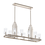 Люстра прямоугольная цвета латунь с прозрачными рифлеными цилиндрическими плафонами Kichler варинант исполнения - 11 | Loft Concept в Нижнем Новгороде