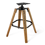 Барный стул со спинкой и мягкой обивкой с ромбами на 4-х деревянных ножках Бежевый Велюр Ava Charm варинант исполнения - 5 | Loft Concept в Нижнем Новгороде