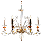 Люстра с 6-ю лампочками и изогнутыми прозрачными элементами из стекла Twisted Glass Candles Chandelier варинант исполнения - 1 | Loft Concept в Нижнем Новгороде