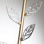 Бра с золотистой вертикальной трубкой и декоративными прозрачными листьями из стекла Sylva  варинант исполнения - 6 | Loft Concept в Нижнем Новгороде