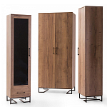 Шкаф-витрина в стиле лофт с чёрной стеклянной дверью Urban Style Space 2 варинант исполнения - 4 | Loft Concept в Нижнем Новгороде