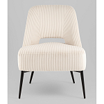 Кресло лаунж Бостон велюр рельефный молочный на черных ножках варинант исполнения - 4 | Loft Concept в Нижнем Новгороде