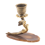 Подсвечник из натурального камня агат светло-коричневый Stone Candlestick варинант исполнения - 3 | Loft Concept в Нижнем Новгороде