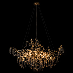 Подвесная люстра в виде ветвей деревьев золотого цвета с прозрачными подвесками-каплями 10 и 14 ламп Droplet Chandelier варинант исполнения - 2 | Loft Concept в Нижнем Новгороде