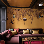 Обои с вышивкой ручной работы Étienne Original colourway on wool sateen варинант исполнения - 2 | Loft Concept в Нижнем Новгороде