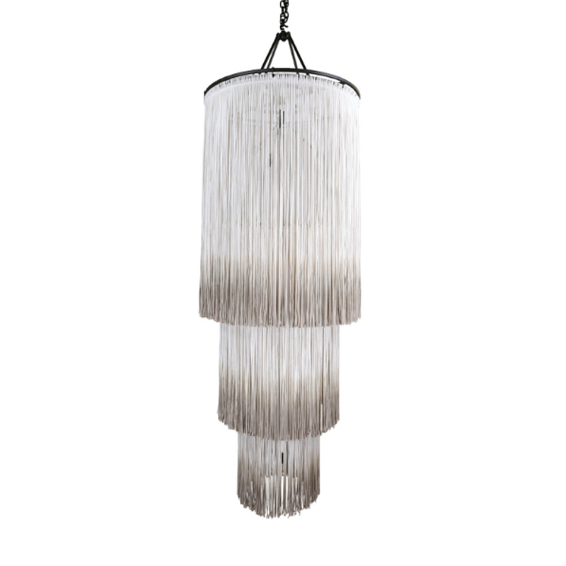 Люстра круглая трехъярусная из бахромы Milk Gradient Braided Fringe Молочный Люстра круглая трехъярусная из бахромы Milk Gradient Braided Fringe Молочный в Нижнем Новгороде | Loft Concept