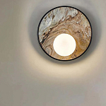 Бра круглое с каменным диском в металлической раме Sandstone Painting варинант исполнения - 4 | Loft Concept в Нижнем Новгороде