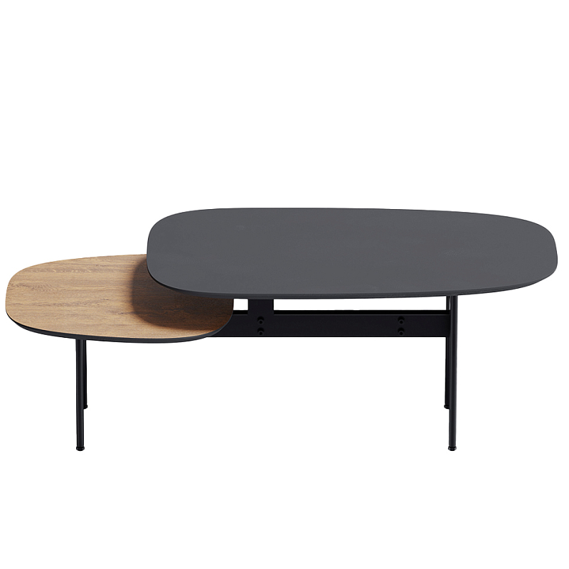 Step журнальный столик из натурального дуба и металла Черный Светлый дуб в Нижнем Новгороде | Loft Concept 