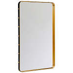 Зеркало прямоугольное в металлической раме с кожаной отделкой Loft in Reflection варинант исполнения - 1 | Loft Concept в Нижнем Новгороде