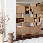 Приставной стол с отделкой из джута Juti D30 см варинант исполнения - 7 | Loft Concept в Нижнем Новгороде