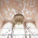 Обои ручная роспись в стиле Арт-деко Symphony Colourway SC-105 on Himalayan Rose silk dupion варинант исполнения - 1 | Loft Concept в Нижнем Новгороде