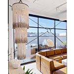 Люстра круглая трехъярусная из бахромы Milk Gradient Braided Fringe варинант исполнения - 3 | Loft Concept в Нижнем Новгороде