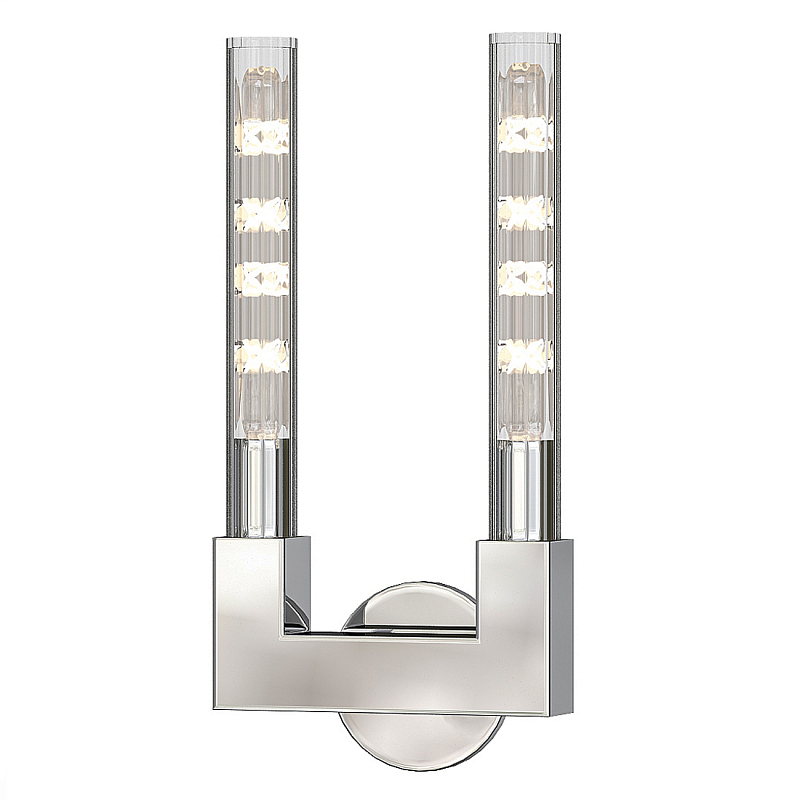 Бра CANNELLE wall lamp DOUBLE Sconces Chrome Хром Прозрачное Стекло в Нижнем Новгороде | Loft Concept 