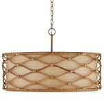 Подвесной светильник  из кованого железа и абажуром из ротанга Wicker Furniture варинант исполнения - 3 | Loft Concept в Нижнем Новгороде