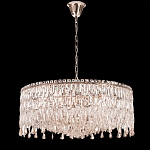 Люстра круглая с хрустальными подвесками на серебряном каркасе Roul Crystal Light варинант исполнения - 7 | Loft Concept в Нижнем Новгороде