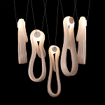 Подвесной светильник белого цвета с 6-ю изогнутыми плафонами Flow Loop варинант исполнения - 7 | Loft Concept в Нижнем Новгороде