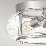 Потолочный светильник цвета никель с плафоном из прозрачного фактурного стекла Quoizel варинант исполнения - 2 | Loft Concept в Нижнем Новгороде